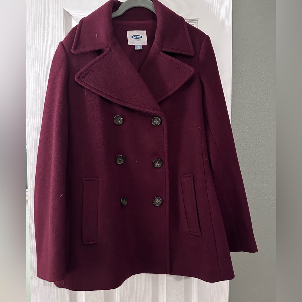 Old Navy Women's Deep Red Peacoat